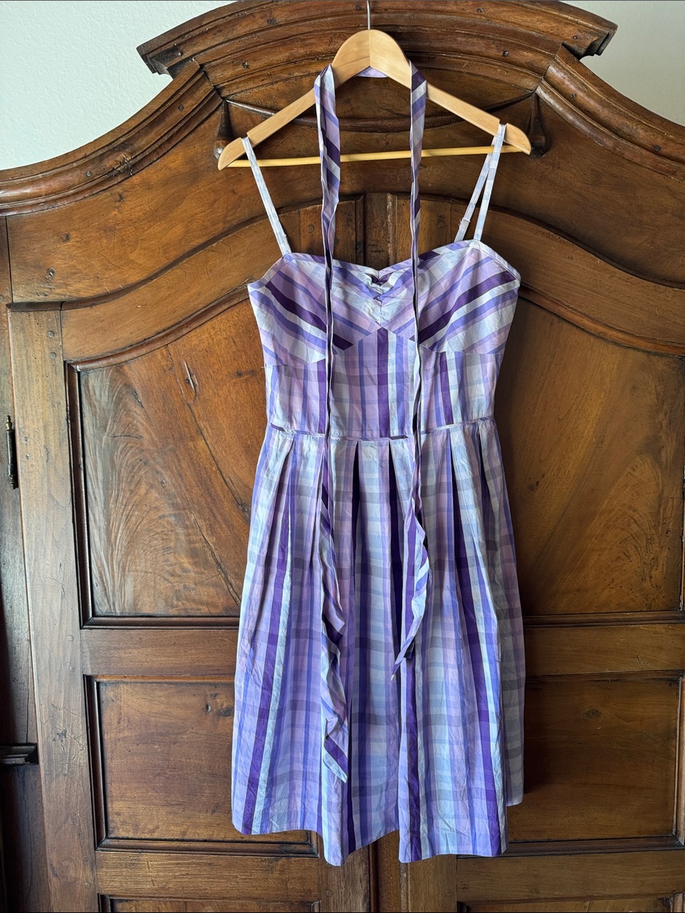 Purple plaid sweetheart dress size 6